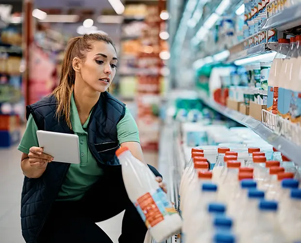 Melkcontrole in de winkel